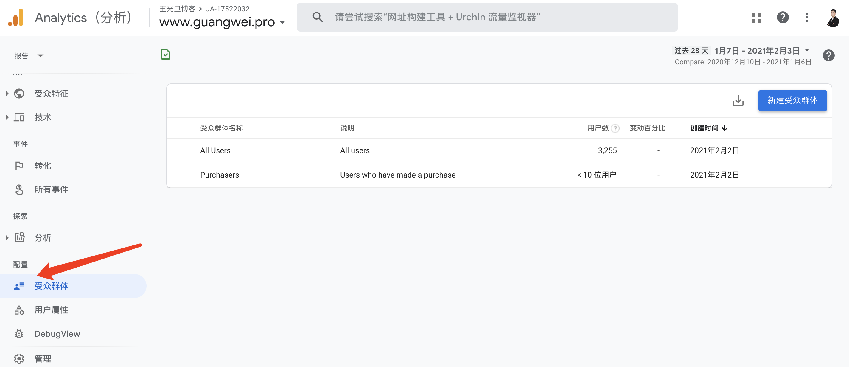 Google Analytics（分析）预测性指标设置