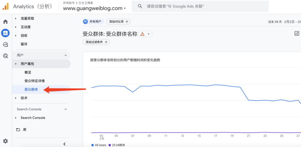 Google分析受众群体报告
